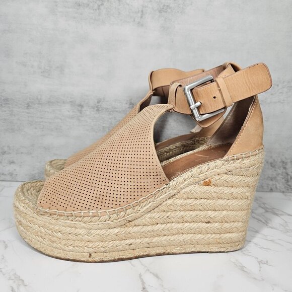 Marc Fisher Lannie Platform Espadrille Heel Ankle Strap Tan Women's 9 - Picture 5 of 14